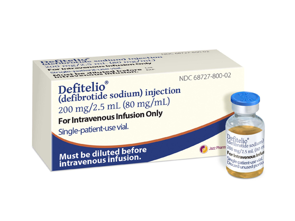 It is indicated for the treatment of adult and pediatric patients with hepatic Veno-occlusive disease (VOD), also known as sinusoidal obstruction syndrome (SOS), with renal or pulmonary dysfunction following hematopoietic stem-cell transplantation (HSCT).