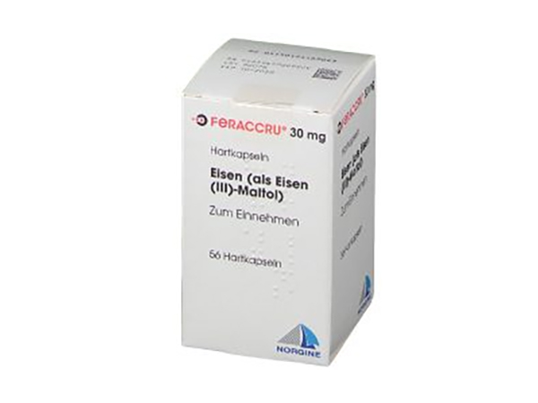 Feraccru®(Ferric maltol) is used to treat iron deficiency. Manufacturer: Norgine Pharmaceuticals Ltd