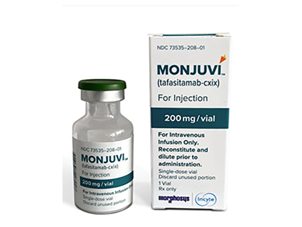 MONJUVI (tafasitamab-cxix) is a prescription medicine given with lenalidomide to treat adults with certain types of diffuse large B-cell lymphoma (DLBCL) that has come back (relapsed) or that did not respond to previous treatment (refractory) and who cannot receive a stem cell transplant. Manufacturer: MorphoSys US Inc