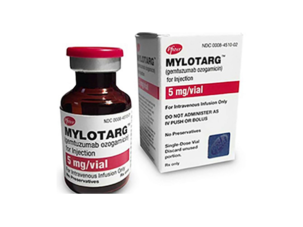Mylotarg(Gemtuzumab ozogamicin) is used alone or with other drugs to treat acute myeloid leukemia that is CD33 positive. Manufacturer: Pfizer