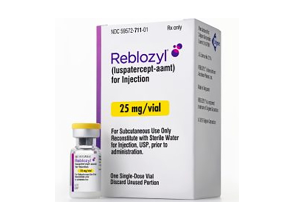 REBLOZYL(Luspatercept) is used to treat anemia (low red blood cells) in adults with: β (beta) thalassemia who need regular red blood cell (RBC) transfusions. Manufacturer: Bristol Myers Squibb