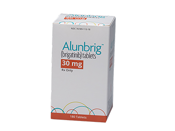 ALUNBRIG is a prescription medicine used to treat adults with non-small cell lung cancer, NSCLC, that has a certain type of abnormal anaplastic lymphoma kinase, ALK, gene and that has spread to other parts of your body. Manufacturer: ARIAD Pharmaceuticals, Inc., which was acquired by Takeda