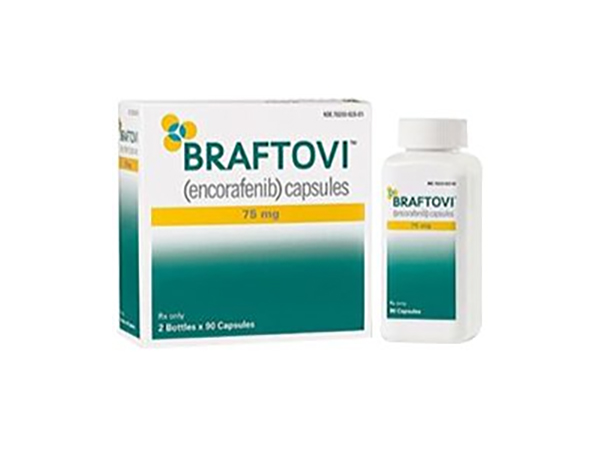 Encorafenib(Braftovi) is used along with binimetinib (Mektovi) to treat certain types of melanoma (a type of skin cancer) that has spread to other parts of the body or cannot be removed by surgery. Colorectal cancer and NSCLC. Manufacturer: Array BioPharma Inc., a wholly owned subsidiary of Pfizer