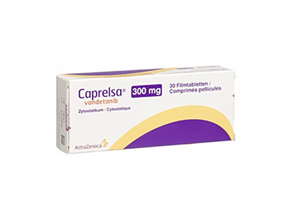 CAPRELSA( Vandetanib) is a prescription medicine used to treat medullary thyroid cancer that cannot be removed by surgery or that has spread to other parts of the body. Manufacturer: AstraZeneca