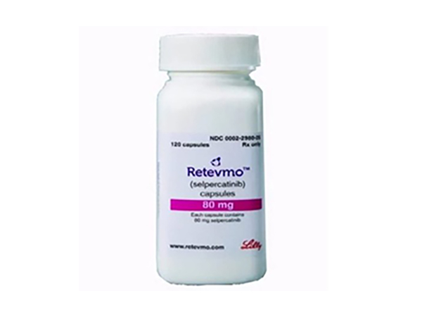 Retevmo is a prescription oral therapy that was designed to block the primary driver of tumor growth in RET-positive advanced non-small cell lung cancer (NSCLC), thyroid cancers, and certain other cancers Manufacturer: Eli Lilly