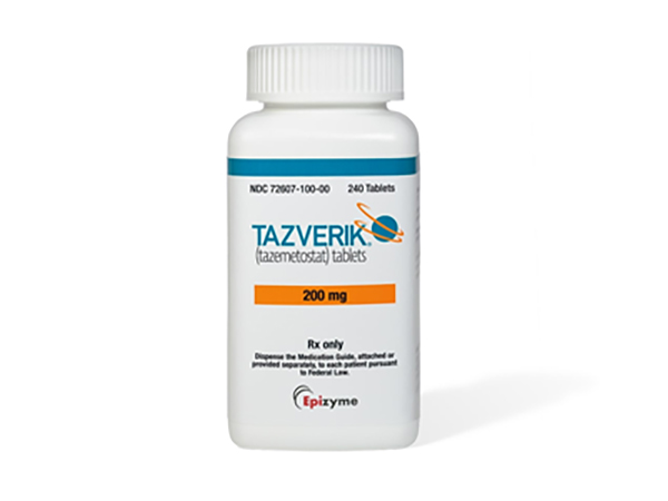 Tazverik is used to treat certain types of cancer (epithelioid sarcoma or follicular lymphoma). It works by slowing or stopping the growth of cancer cells. Manufacturer: Epizyme, Inc, an Ipsen company.